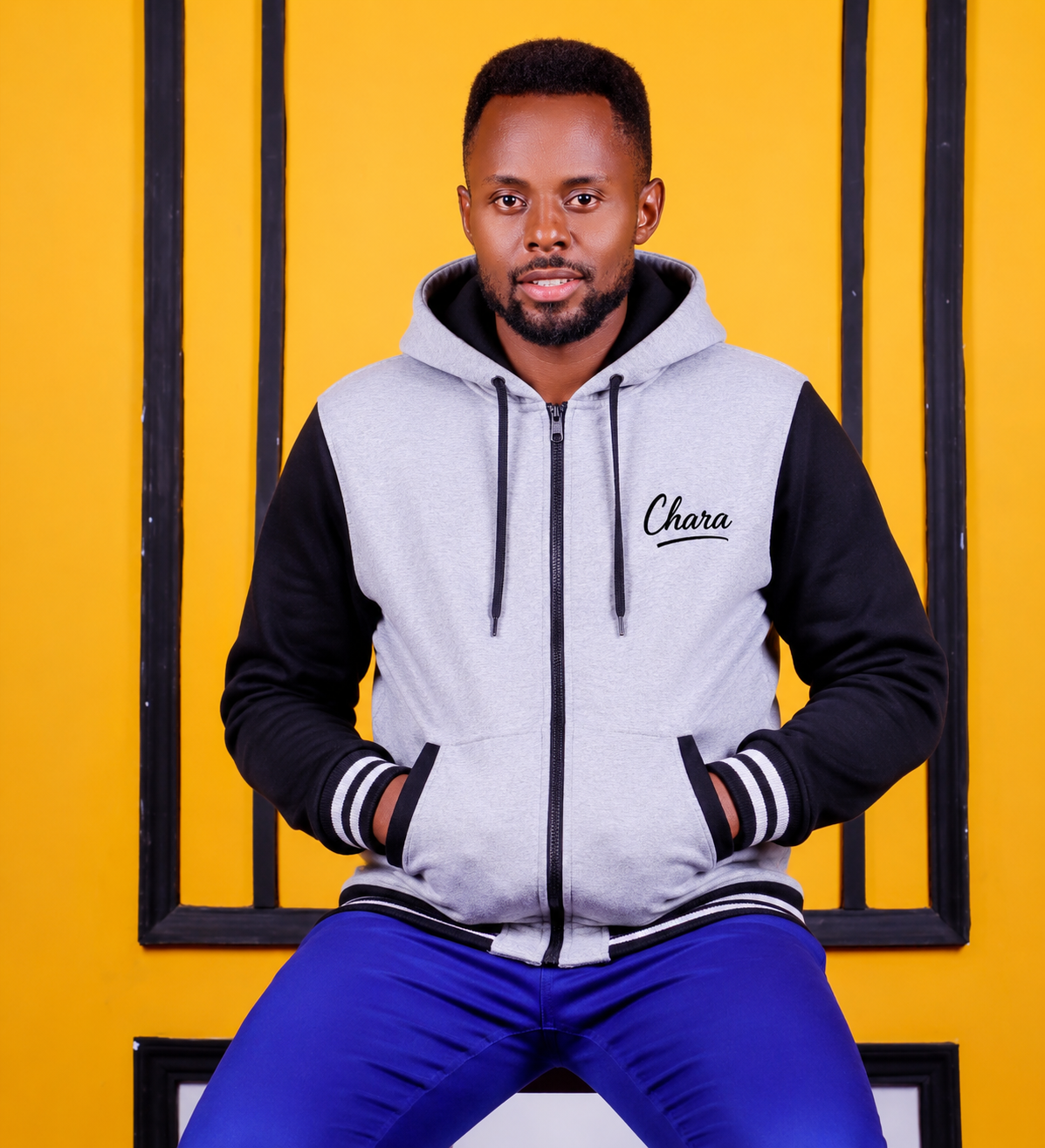 Grey and Black Hoodie